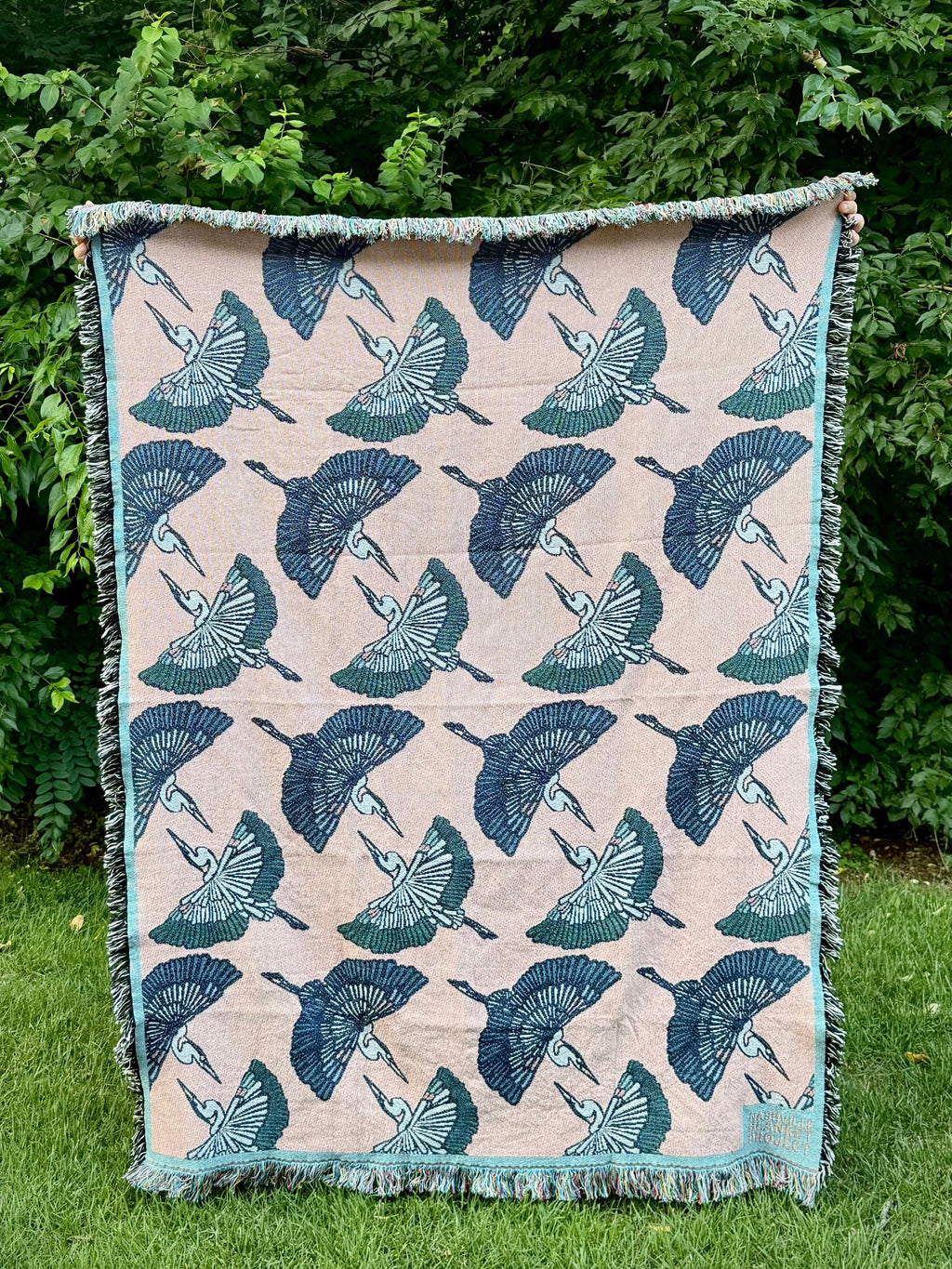 Herons in Flight Cotton Throw Blanket