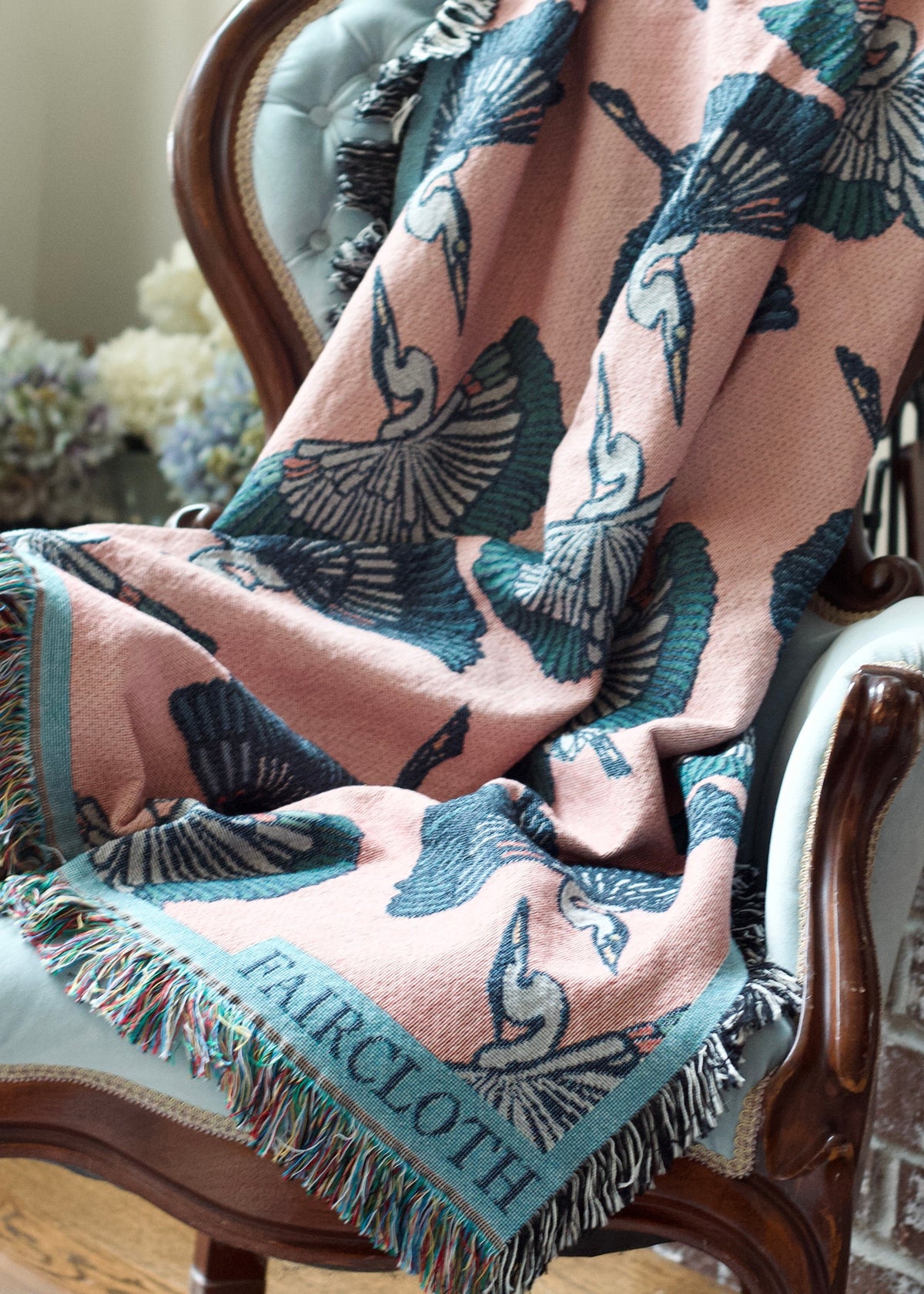 Herons in Flight Cotton Throw Blanket